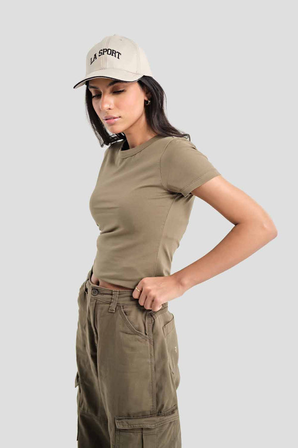 Short Sleeve Fitted T-shirt-Olive