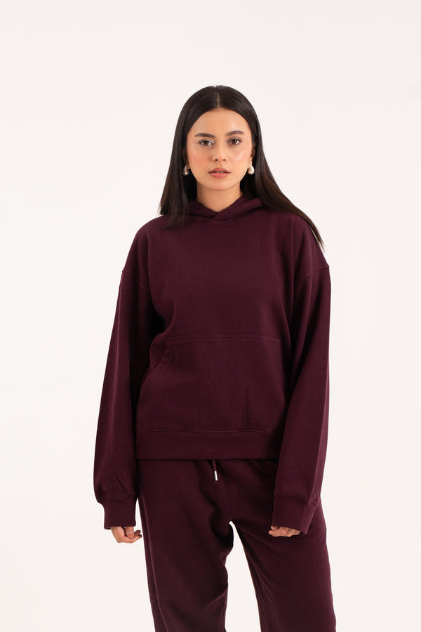 Oversized Hoodie In Cherry Lacquer