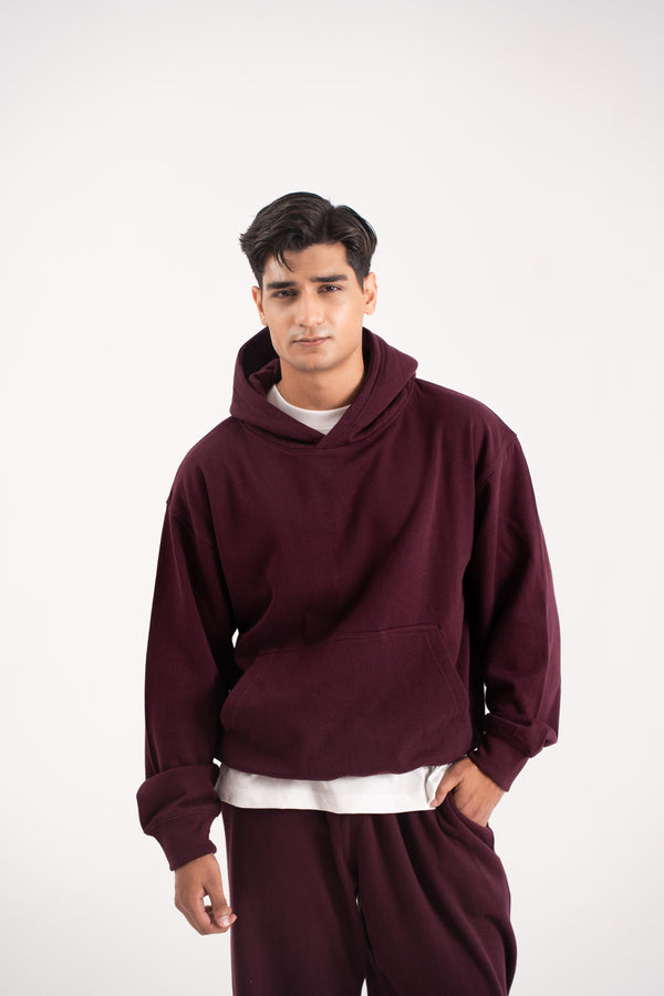 Oversized Hoodie In Cherry Lacquer