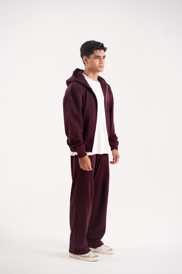 Zip Hoodie In Cherry Lacquer