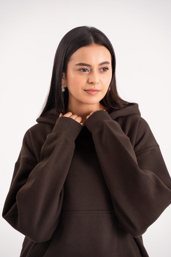 Oversized Hoodie in Dusk Brown
