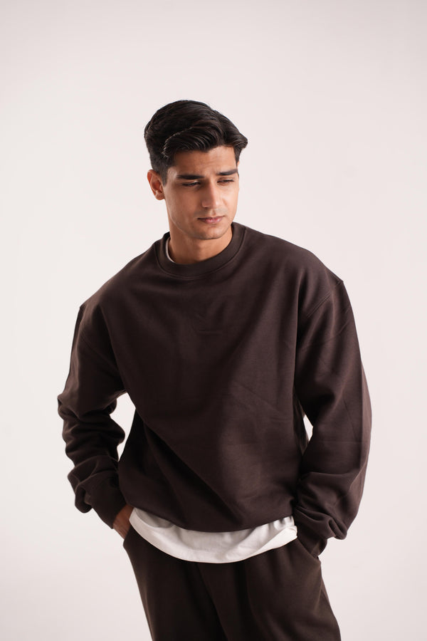Oversized Sweatshirt In Dusk Brown