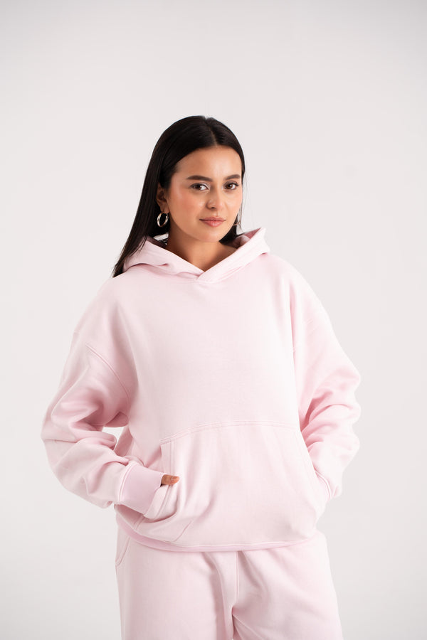 Oversized hoodie in baby pink