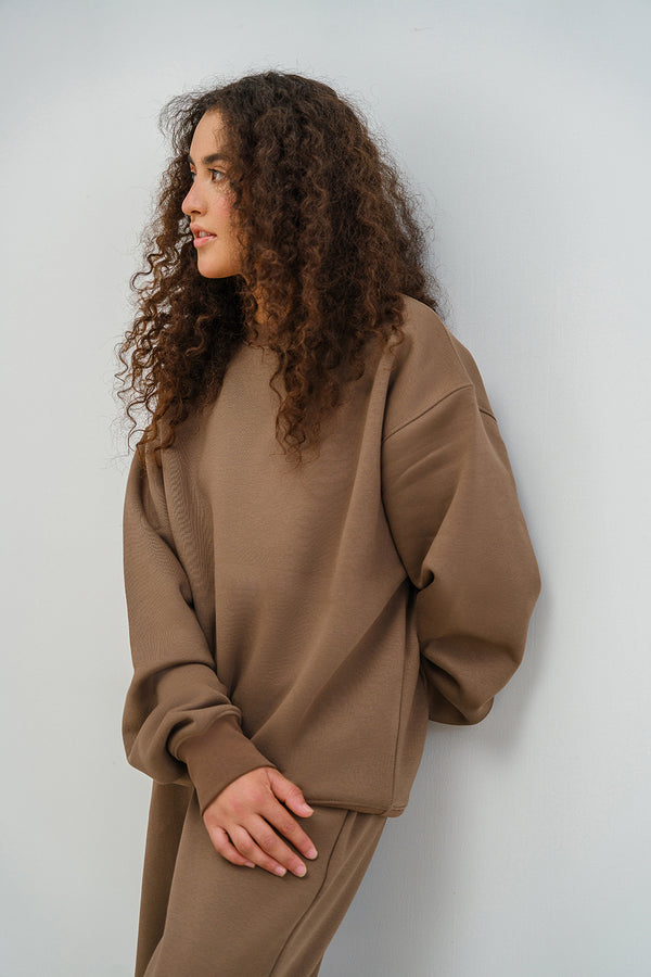 Oversized Sweatshirt In Mocha