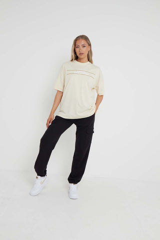 Oversized T-Shirt with Print in Milky