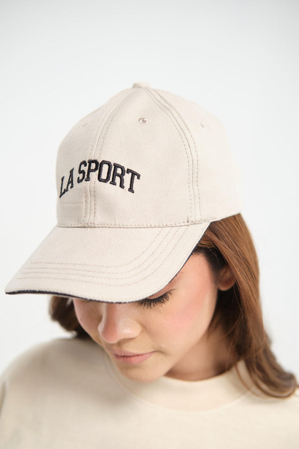 LA Sport Cap-Beige/Black