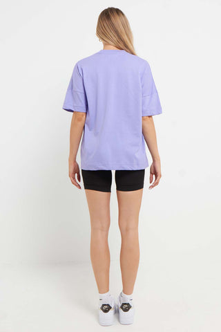 Oversized T-Shirt with Print in Lavender