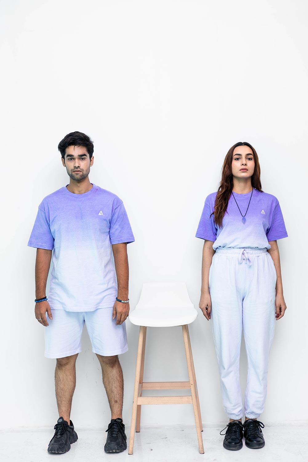 Dip-Dyed Unisex T-shirt in Iris Bloom Color - Lahori Athleisure