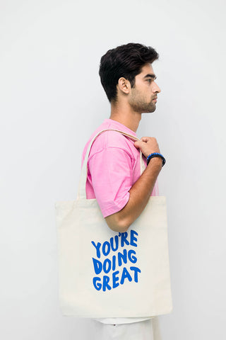 Tote Bag with Print "You Are Doing Great" - Lahori Athleisure
