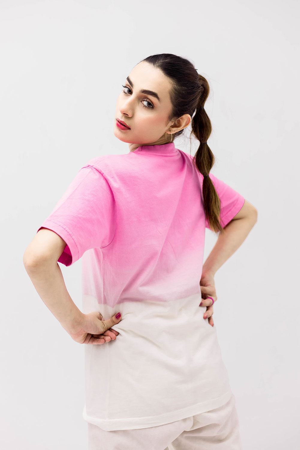 Dip-Dyed Unisex T-shirt in Pink Color - Lahori Athleisure