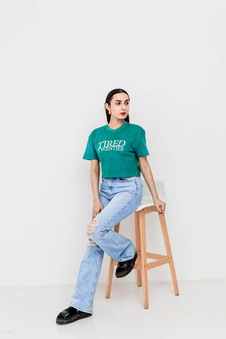 Boxy T-Shirt in Night Tide Green Color - Lahori Athleisure