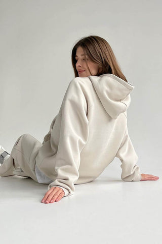Oversized Hoodie in Milky - Lahori Athleisure