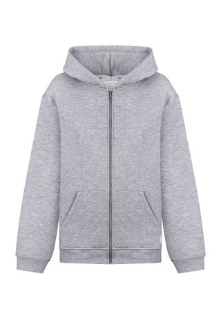 Zip hoodie in Grey Melange - Lahori Athleisure