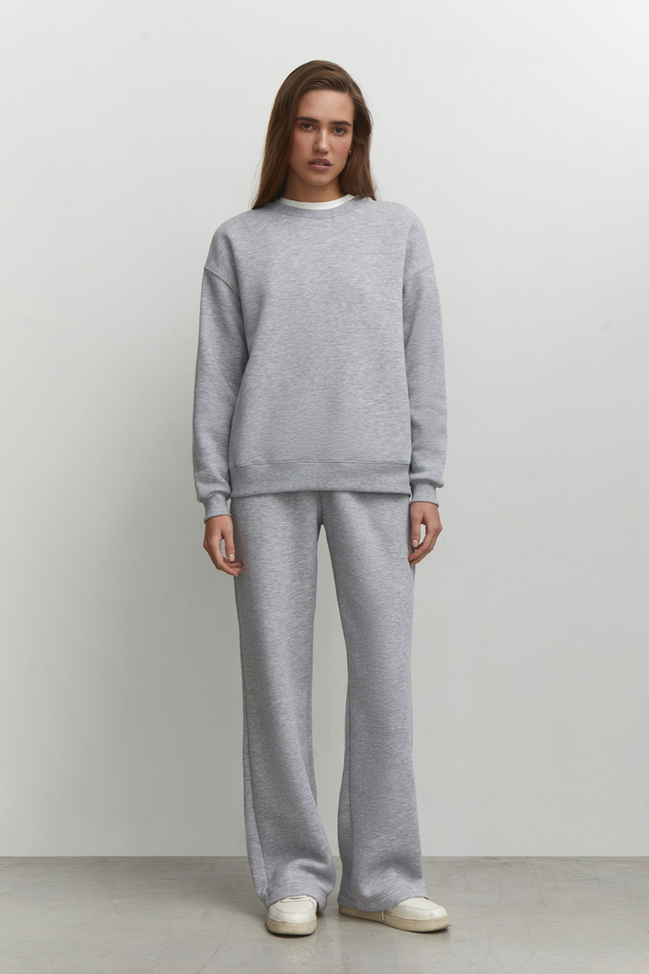 Oversized Sweatshirt in Grey Melange - Lahori Athleisure