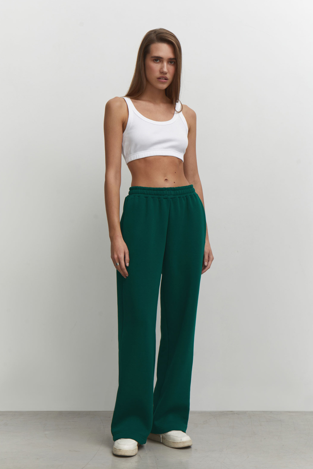Straight-Cut Pants in Night-Tide Green - Lahori Athleisure