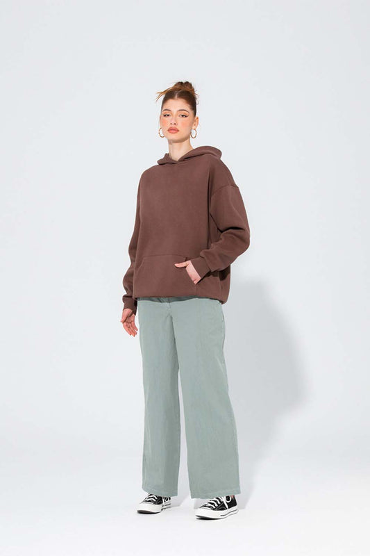 Oversized Hoodie in Deep Brown - Lahori Athleisure