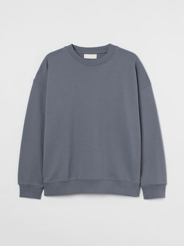 Brushed-back cotton sweatshirt in Steel Grey - Lahori Athleisure (7153518936217)